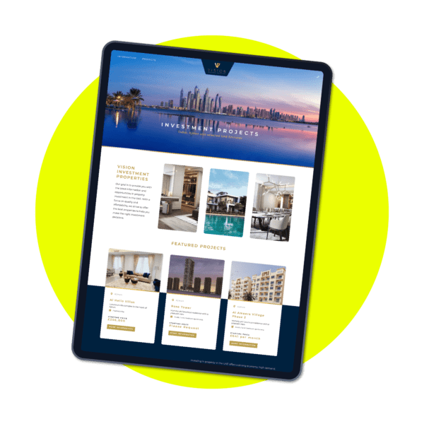Vision Investment Properties website development Leeds
