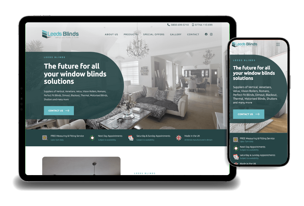Leeds Blinds - website design